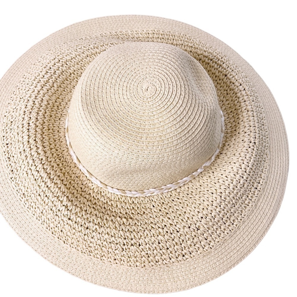 J. CREW Factory NWT Straw Floppy Hat with Wrapped Rope Size Small / Medium - Picture 7 of 13
